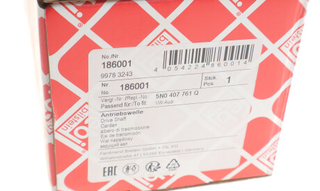 Фото 2 - Напіввісь FEBI BILSTEIN 186001