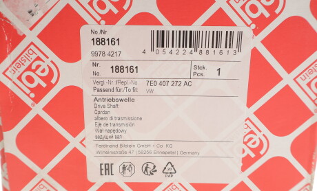 Фото 2 - Напіввісь FEBI BILSTEIN 188161