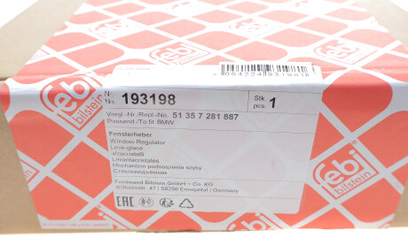 Фото 2 - Склопідйомник FEBI BILSTEIN 193198