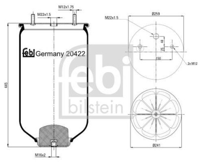 Кожух пневматической рессоры - FEBI BILSTEIN 20422