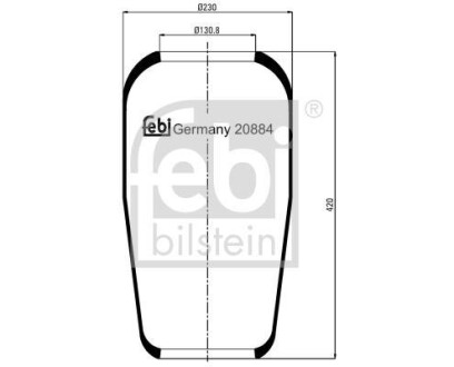 Кожух пневматической рессоры - (08188539, 5010488756, 5010294385B) FEBI BILSTEIN 20884