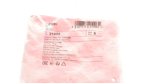 Фото 3 - Пробка масляного піддону FEBI BILSTEIN 21096