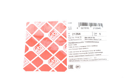 Фото 2 - Трос ручного тормоза FEBI BILSTEIN 21264