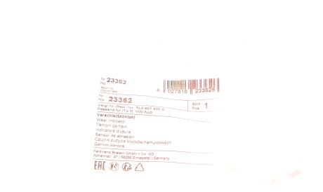 Фото 2 - Датчик зносу гальмівних колодок FEBI BILSTEIN 23362