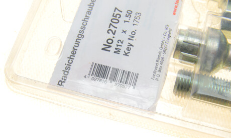 Фото 3 - Болт/гайка кріплення колеса FEBI BILSTEIN 27057