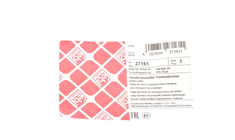 Фото 2 - Трос ручного гальма FEBI BILSTEIN 27161