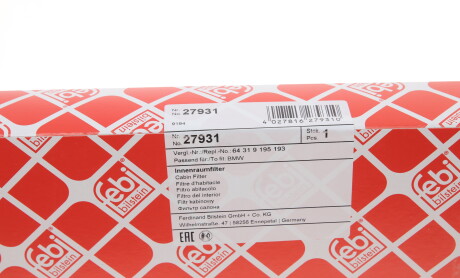 Фото 6 - Фільтр салону FEBI BILSTEIN 27931