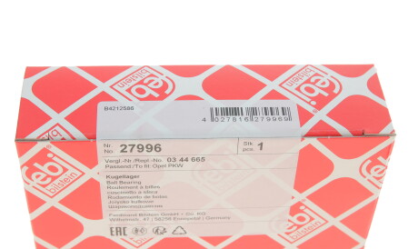 Фото 3 - Підшипник амортизатора FEBI BILSTEIN 27996