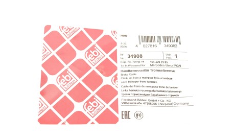 Фото 2 - Трос ручного тормоза FEBI BILSTEIN 34908