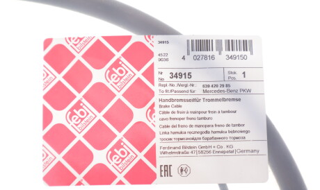 Фото 2 - Трос ручного гальма FEBI BILSTEIN 34915