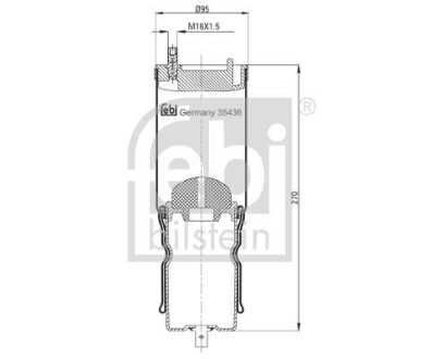 Кожух пневматической рессоры - FEBI BILSTEIN 35436