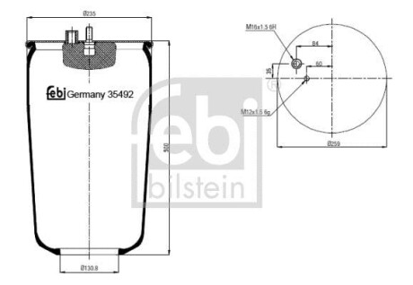 Кожух пневматической рессоры - (81436010152, 81436010174, 81436016066) FEBI BILSTEIN 35492