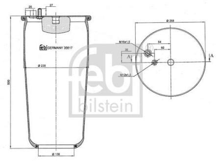 Кожух пневматической рессоры - (81436010153, 81436016067, 81436006038) FEBI BILSTEIN 35617 (фото 1)