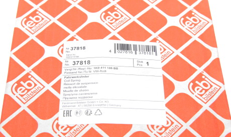 Фото 2 - Пружина підвіски FEBI BILSTEIN 37818