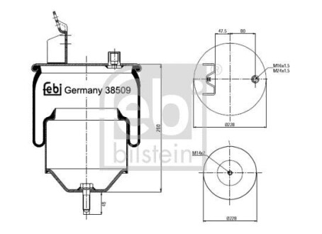 Кожух пневматической рессоры - (20582214, 20374511, 20456156) FEBI BILSTEIN 38509