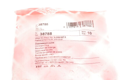 Фото 2 - Пробка масляного піддону FEBI BILSTEIN 38788