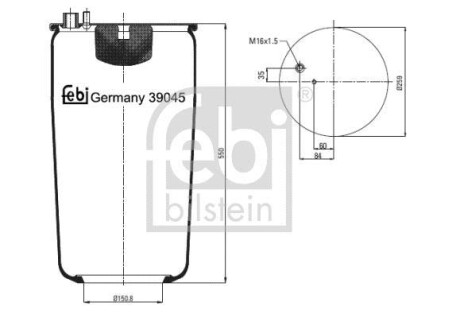 Кожух пневматической рессоры - (81436010155, 81436016068, MLF8217) FEBI BILSTEIN 39045