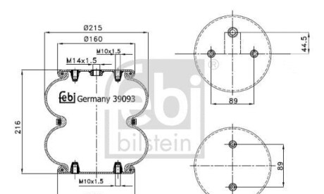 Балон пневматичної ресори, пневматична підвіска - FEBI BILSTEIN 39093