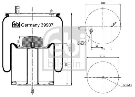 Кожух пневматической рессоры - (5010600328, 5010294307C, 20722412) FEBI BILSTEIN 39907