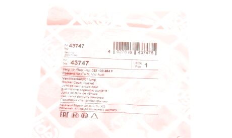 Фото 2 - Прокладка клапанної кришки FEBI BILSTEIN 43747