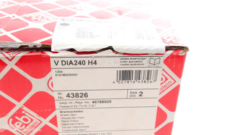 Фото 2 - Гальмівний диск FEBI BILSTEIN 43826