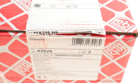 Фото 6 - Тормозной диск FEBI BILSTEIN 43926