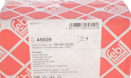 Фото 3 - Підшипник маточини FEBI BILSTEIN 45609