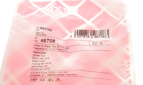 Фото 3 - Болт/гайка крепления колеса FEBI BILSTEIN 46708