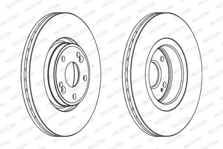 Комплект гальмівних дисків (2 шт) передн Лів/Прав RENAULT LAGUNA II 1.6-3.0 03.01-12.07 - FERODO DDF1205C