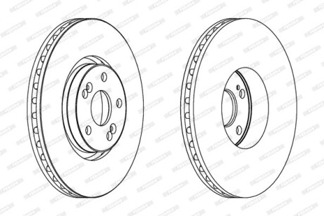Гальмівний диск - (7701206831, 8200019581, 8200570677) FERODO DDF1368C-1