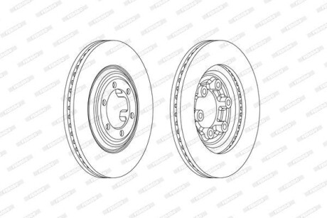 Комплект гальмівних дисків (2 шт) передн Лів/Прав ISUZU D-MAX II 1.9D/2.5D 06.12- - ((8981246633, 8981246634, 98124663, 8981246643)) FERODO DDF2372C