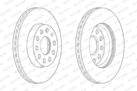 Тормозной диск - (5Q0615301A, 5Q0615301E, 8V0698302) FERODO DDF2400C-1