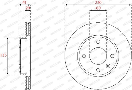 Гальмівний диск - ((13584676, 569130)) FERODO DDF2688C