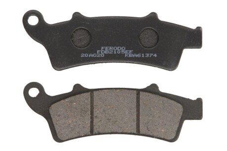 Гальмівні колодки передн, призначення: скутери/малі мотоцикли, матеріал: eco friction-EF, 41,3x117,5x8,6мм APRILIA ATLANTIC, SCARABEO KYMCO AGILITY, DOWNTOWN, K-XCTI, PEOPLE 125-500 1999-2019 - FERODO FDB2105EF
