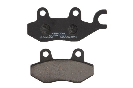 Гальмівні колодки Нижн/задн, призначення: скутери/малі мотоцикли, матеріал: eco friction-EF, 42,2x76,5-96,8x7,6мм APRILIA SX ATK 250, 260 BENELLI CAFFENERO, MACIS 50-1200 1987-2019 - FERODO FDB497EF