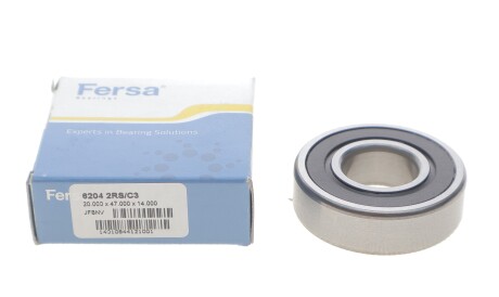 Фото 2 - Підшипник маточини FERSA 6204 2RS/C3 (62042RSC3)