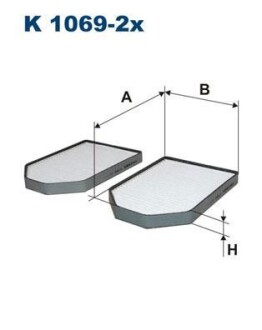 Фильтр, воздух во внутренном пространстве - (4D0819439, 4D0898438) FILTRON K1069-2X (фото 1)