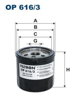 616/3 OP FILTR OLEJU VAG 1,2-1,6TSI TFSI 11- - FILTRON OP6163