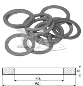 Podkladka miedz. 8x14x1.0 /10 szt/ - (0019979240, 007603008103, 007603008109) Fischer Automotive One (FA1) 094810010