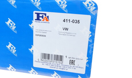 Фото 2 - Прокладка выпускного коллектора Fischer Automotive One (FA1) 411-035 (411035)