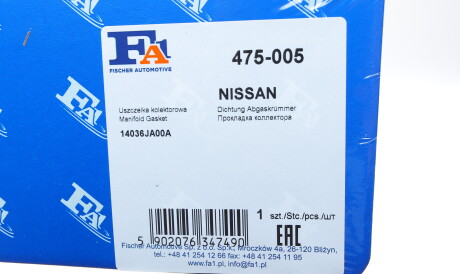 Фото 2 - Прокладка выпускного коллектора Fischer Automotive One (FA1) 475-005