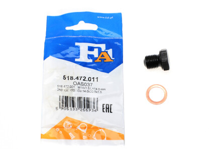 Пробка піддону + ущільнювач FA1 - (n91288901, N90288901, N0161554) Fischer Automotive One (FA1) 518.472.011