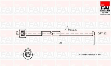 Комплект болтов - (0607165, 55566811) Fischer Automotive One (FA1) B1630