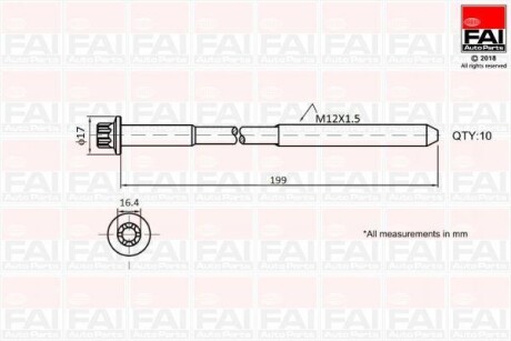 Комплект болтов - Fischer Automotive One (FA1) B1756