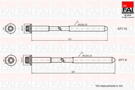 Комплект болтов головки цилидра - Fischer Automotive One (FA1) B2124