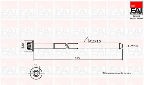 Комплект болтов головки цилидра - (4804881, 2232127000) Fischer Automotive One (FA1) B2129 (фото 1)