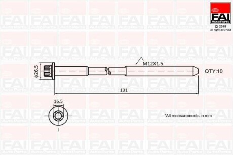 Комплект болтов головки цилидра - Fischer Automotive One (FA1) B896