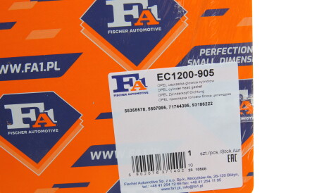 Фото 2 - Прокладка ГБК блока циліндрів Fischer Automotive One (FA1) EC1200-905 (EC1200905)