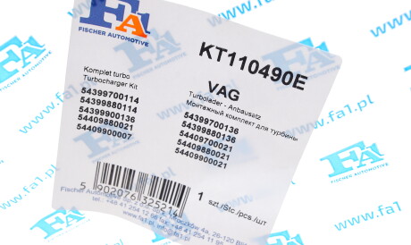 Фото 2 - Ремкомплект турбины Fischer Automotive One (FA1) KT110490E