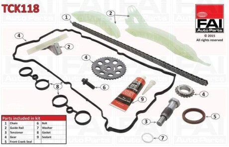 Цепь привода распредвала - (0816H9, V861831780, 11311439853) Fischer Automotive One (FA1) TCK118 (фото 1)